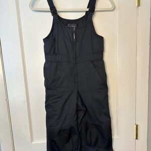 L.L.Bean Kids' Cold Buster Snow Bibs black Size 8 Adjustable straps winterwear